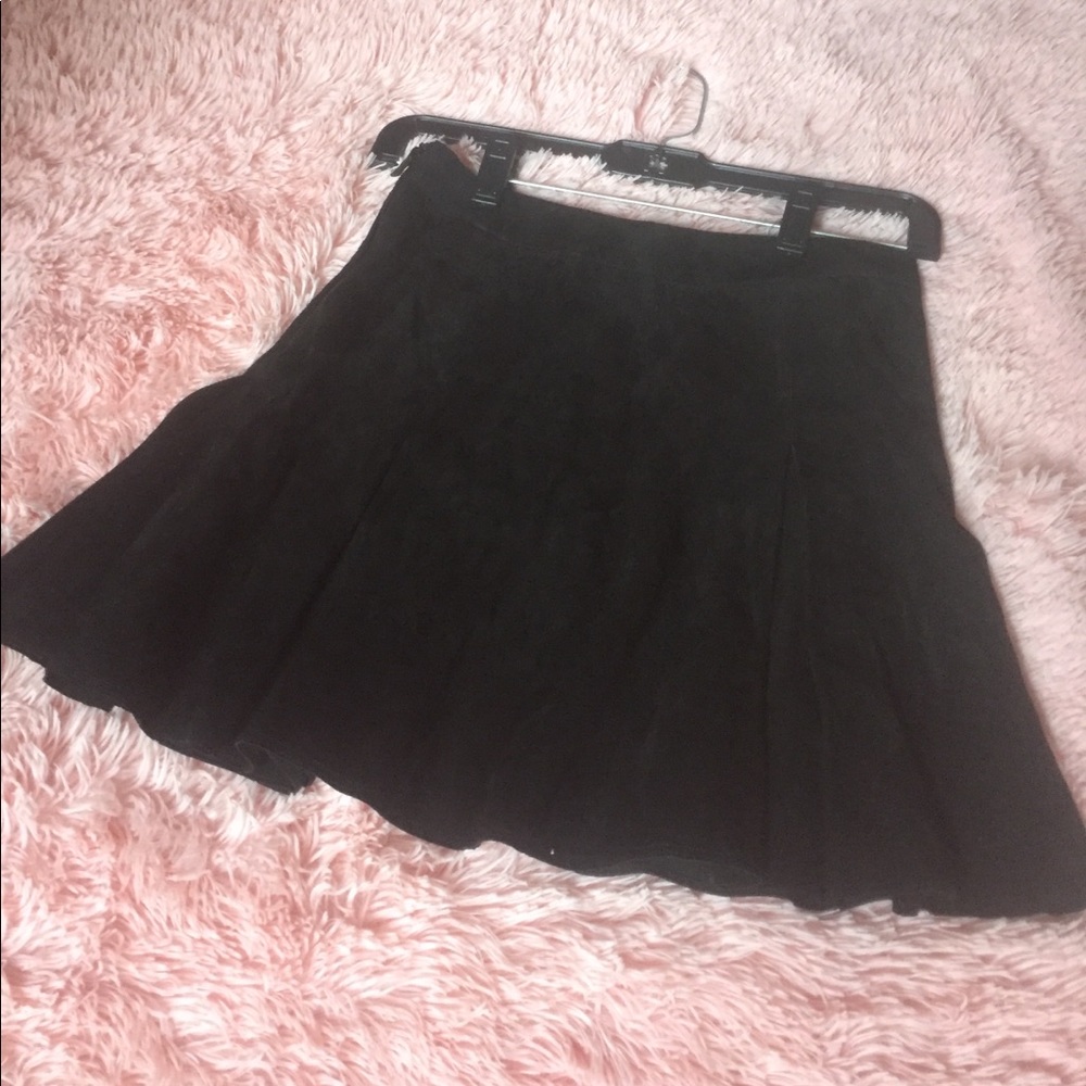Alice + Olivia Black Suede Skirt